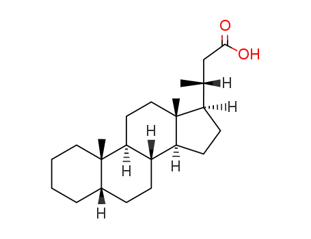 Molecular Structure of 511-18-2 (24-nor-5beta-cholan-23-oic acid)