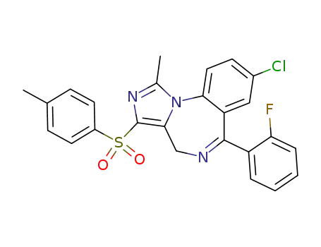 Molecular Structure of 819793-80-1 (8?chloro?6?(2?fluorophenyl)?1?methyl?3?(4?toluenesulfonyl)?4H?imidazo[1,5?a][1,4]benzodiazepine)