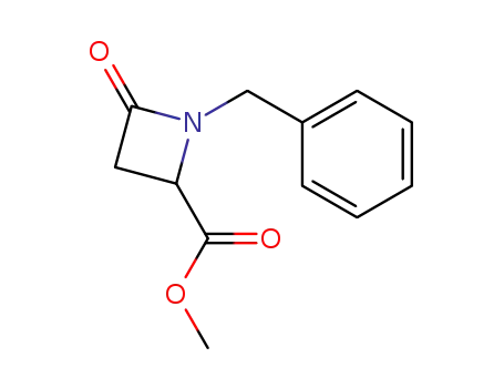 Molecular Structure of 78159-38-3 (2-Azetidinecarboxylic acid, 4-oxo-1-(phenylmethyl)-, methyl ester)