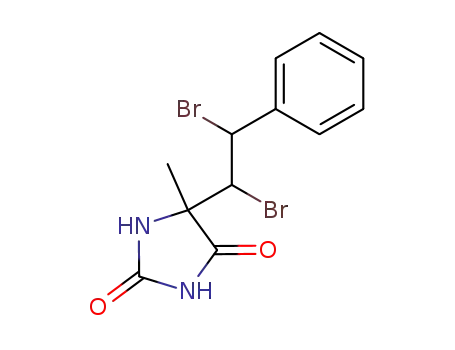 Molecular Structure of 511-75-1 (5-(1,2-dibromo-2-phenylethyl)-5-methylimidazolidine-2,4-dione)