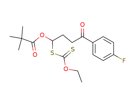 Molecular Structure of 517867-11-7 (1-ethoxythiocarbonylsulfanyl-4-(4-fluorophenyl)-4-oxobutyl 2,2-dimethylpropionate)
