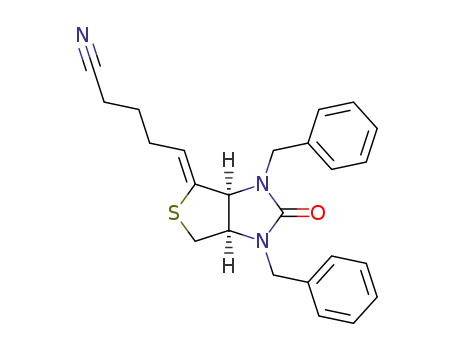Molecular Structure of 634188-85-5 ((3aS,6aR)-1,3-dibenzyltetrahydro-1H-thieno[3,4-d]imidazol-2(3H)-one-4-ylidenepentane nitrile)
