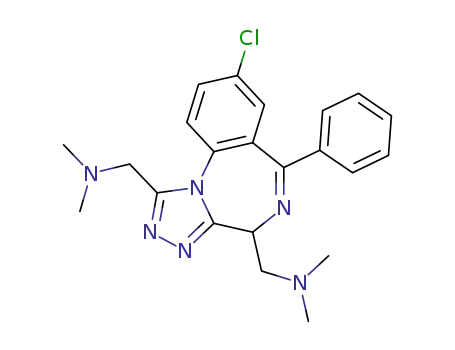 Molecular Structure of 71616-85-8 (8-chloro-1,4-bis-(dimethylamino-methyl)-6-phenyl-benzo[<i>f</i>][1,2,4]triazolo[4,3-<i>a</i>][1,4]diazepine)