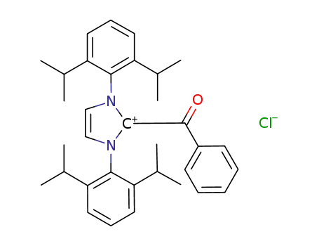 Molecular Structure of 1228185-08-7 (1,3-bis(2,6-diisopropylphenyl)-2-benzoylimidazolium chloride)