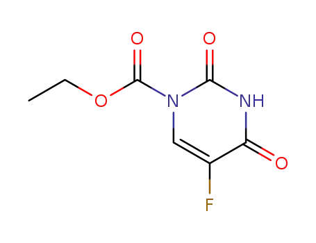 Molecular Structure of 21839-33-8 (1(2H)-Pyrimidinecarboxylic acid, 5-fluoro-3,4-dihydro-2,4-dioxo-, ethyl
ester)
