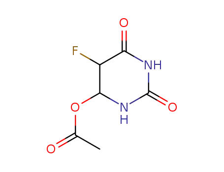 Molecular Structure of 56311-36-5 (2,4(1H,3H)-Pyrimidinedione, 6-(acetyloxy)-5-fluorodihydro-)