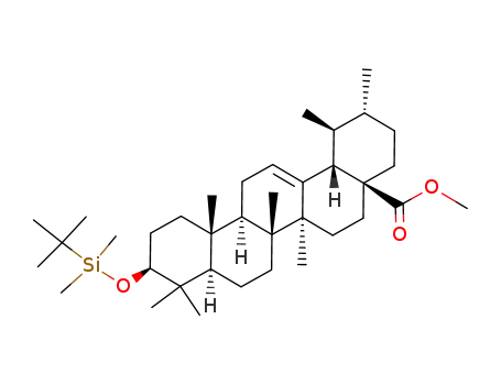 Molecular Structure of 197500-54-2 ((3β)-methyl 3-{[(1,1-dimethylethyl)dimethylsilyl]oxy}-urs-12-en-28-oate)