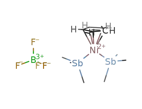 Molecular Structure of 85836-32-4 ([Ni(C<sub>5</sub>H<sub>5</sub>)(Sb(CH<sub>3</sub>)3)2]<sup>(1+)</sup>*BF<sub>4</sub><sup>(1-)</sup>=[Ni(C<sub>5</sub>H<sub>5</sub>)(Sb(CH<sub>3</sub>)3)2]BF<sub>4</sub>)