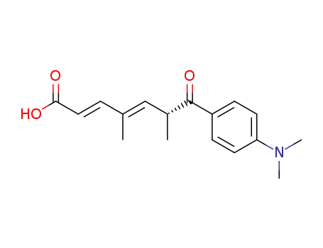 Molecular Structure of 114127-18-3 (2,4-Heptadienoic acid,
7-[4-(dimethylamino)phenyl]-4,6-dimethyl-7-oxo-, (2E,4E,6R)-)