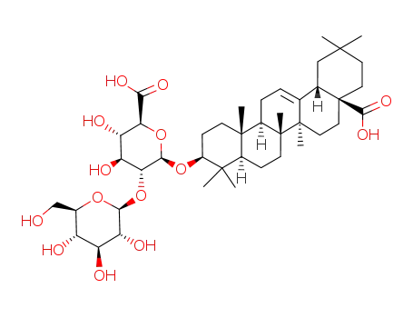 Molecular Structure of 80930-74-1 (3β-[(2-O-β-D-Glucopyranosyl-β-D-glucopyranuronosyl)oxy]oleana-12-ene-28-oic acid)