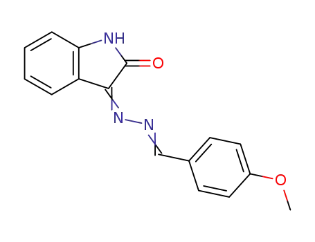 Molecular Structure of 70565-01-4 (Benzaldehyde, 4-methoxy-,
(1,2-dihydro-2-oxo-3H-indol-3-ylidene)hydrazone)