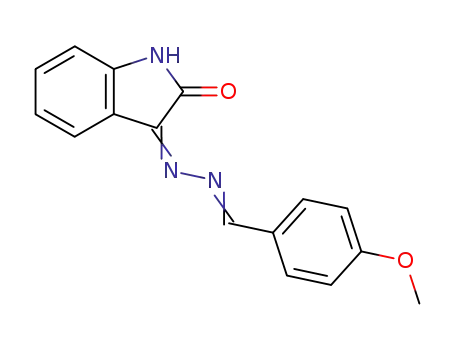 Benzaldehyde, 4-methoxy-,
(1,2-dihydro-2-oxo-3H-indol-3-ylidene)hydrazone