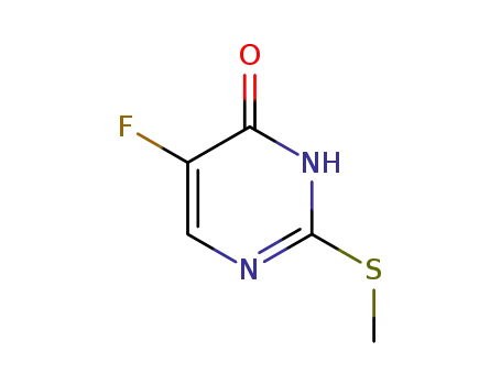Molecular Structure of 1480-92-8 (5-Fluoro-4-hydroxy-2-Methyl-sulfanylpyriMidine)