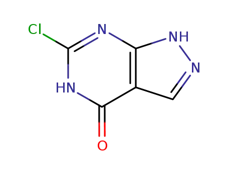 Molecular Structure of 42754-97-2 (6-Chloro-1H-pyrazolo[3,4-d]pyrimidin-4(7H)-one)