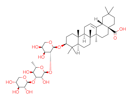 Olean-12-en-28-oicacid, 3-[(O-b-D-ribopyranosyl-(1&reg;3)-O-6-deoxy-a-L-mannopyranosyl-(1&reg;2)-b-D-xylopyranosyl)oxy]-, (3b)- (9CI)                                                                   