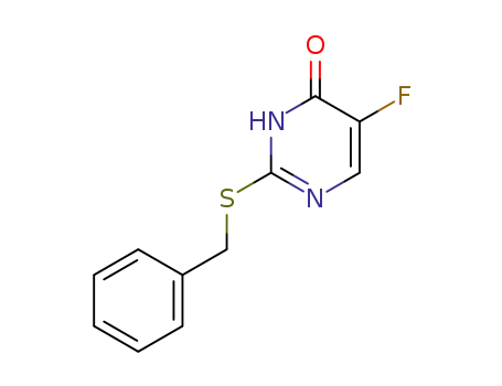 Molecular Structure of 722-18-9 (2-benzylsulfanyl-5-fluoro-3<i>H</i>-pyrimidin-4-one)