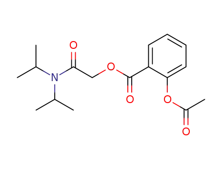 Molecular Structure of 116482-76-9 (Benzoic acid, 2-(acetyloxy)-, 2-[bis(1-methylethyl)amino]-2-oxoethyl
ester)