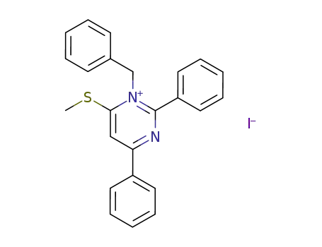 Pyrimidinium, 6-(methylthio)-2,4-diphenyl-1-(phenylmethyl)-, iodide