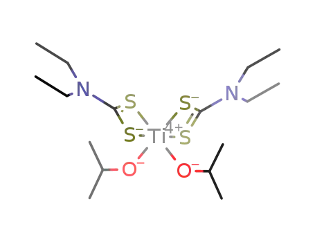 Molecular Structure of 66752-45-2 (diisopropoxy-bis(N,N-diethylamine-N-carbodithioato)titanium(IV))