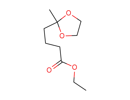 Molecular Structure of 944-27-4 (1,3-Dioxolane-2-butanoic acid, 2-methyl-, ethyl ester)