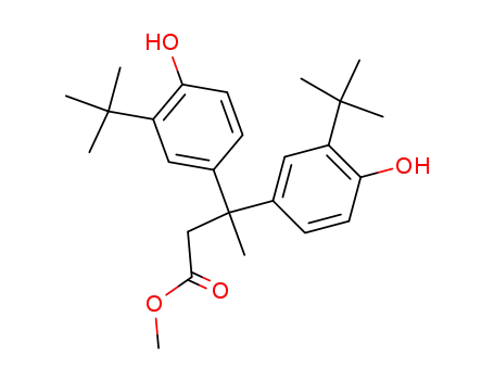 Molecular Structure of 32509-69-6 (3,3-bis(3-tert-butyl-4-hydroxyphenyl)butyric acid methyl ester)