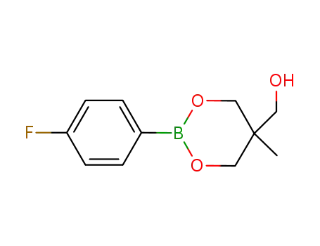 Molecular Structure of 1014716-67-6 (4-FC<sub>6</sub>H<sub>4</sub>B(OCH<sub>2</sub>)2C(CH<sub>3</sub>)CH<sub>2</sub>OH)