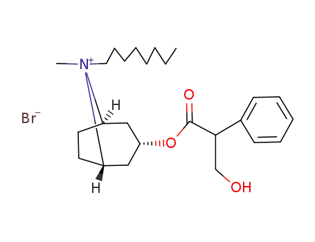 Molecular Structure of 5843-82-3 (endo-()-3-(3-hydroxy-1-oxo-2-phenylpropoxy)-8-methyl-8-octyl-8-azoniabicyclo[3.2.1]octane bromide)