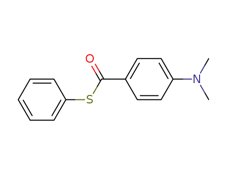 Molecular Structure of 81157-19-9 (Benzenecarbothioic acid, 4-(dimethylamino)-, S-phenyl ester)