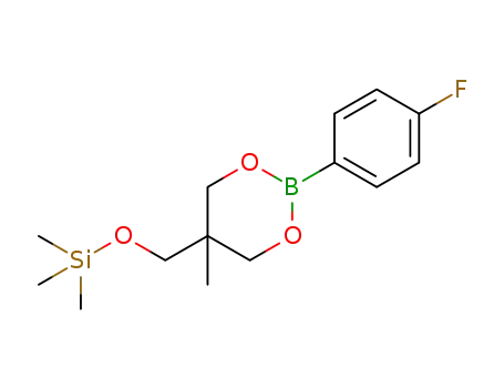 ((2-(4-fluorophenyl)-5-methyl-1,3,2-dioxaborinan-5-yl)methoxy)trimethylsilane