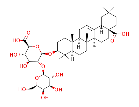 Molecular Structure of 77594-51-5 (oleanolic acid 3-O-β-D-galactopyranosyl-(1->2)-O-β-D-glucuronopyranoside)