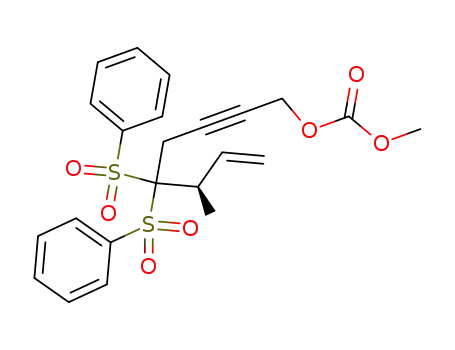 Carbonic acid (R)-5,5-bis-benzenesulfonyl-6-methyl-oct-7-en-2-ynyl ester methyl ester