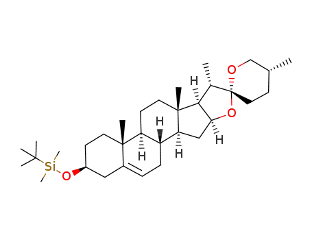 Molecular Structure of 86533-55-3 (tert-butyldimethyl(((2’R,4S,5’R,6aR,6bS,8aS,8bR,9S,11aS,12aS,12bS)-5’,6a,8a,9-tetramethyl-1,3,3’,4,4’,5,5’,6,6a,6b,6’,7,8,8a,8b,9,11a,12,12a,12b-icosahydrospiro[naphtho[2’,1’:4,5]indeno[2,1-b]furan-10,2’-pyran]-4-yl)oxy)silane)