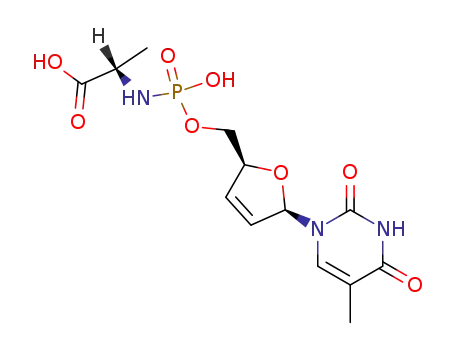 Molecular Structure of 180076-92-0 (alaninyl-d4T-monophosphate)