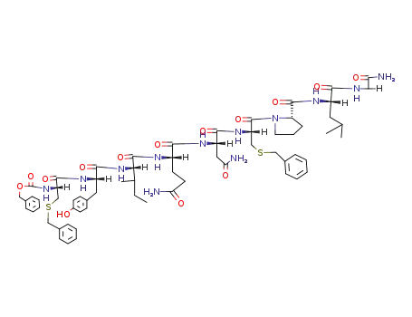 Molecular Structure of 3274-73-5 (S-benzyl-N-(benzyloxycarbonyl)-L-cysteinyl-L-tyrosyl-L-isoleucyl-L-glutaminyl-L-asparaginyl-S-benzyl-L-cysteinyl-L-prolyl-L-leucylglycinamide)