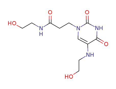 Molecular Structure of 1174386-68-5 (N-(2-hydroxyethyl)-3-[5-(2-hydroxyethylamino)-2,4-dioxo-3,4-dihydro(2H)pyrimidin-1-yl]propanamide)