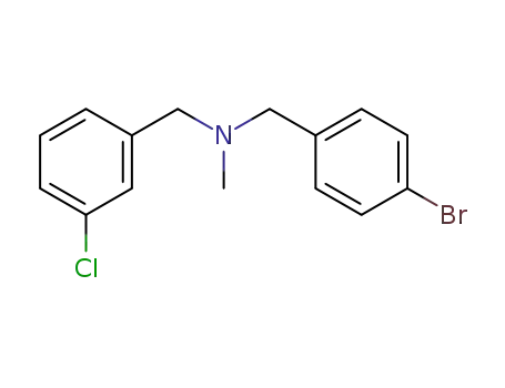 Molecular Structure of 876476-05-0 ((4-bromo-benzyl)-(3-chloro-benzyl)-methyl-amine)
