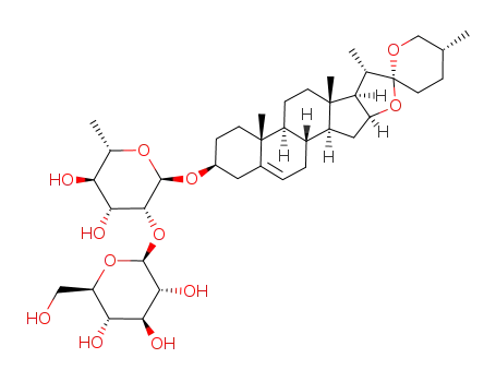 Molecular Structure of 116481-33-5 (diosgenin-3-O-α-L-rhamnopyranosyl-(1->2)-β-D-glucopyranoside)