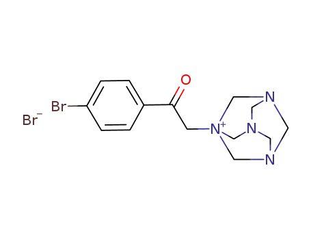 Molecular Structure of 6200-09-5 (1-[2-(4-bromophenyl)-2-oxoethyl]-3,5,7-triaza-1-azoniatricyclo[3.3.1.1~3,7~]decane)