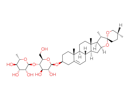 Molecular Structure of 19057-68-2 ((25R)-3β-(4-O-α-L-Rhamnopyranosyl-β-D-glucopyranosyloxy)spirosta-5-ene)