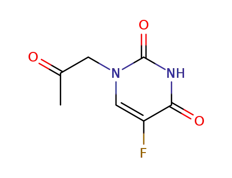 Molecular Structure of 72975-34-9 (2,4(1H,3H)-Pyrimidinedione, 5-fluoro-1-(2-oxopropyl)-)