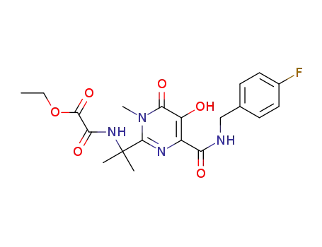 ethyl (2-(4-(4-fluorobenzylcarbamoyl)-1,6-dihydro-5-hydroxy-1-methyl-6-oxopyrimidin-2-yl)propan-2-ylcarbamoyl)formate