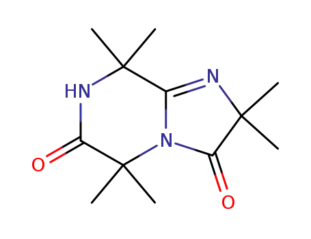 Molecular Structure of 5105-36-2 (Imidazo[1,2-a]pyrazine-3,6(2H,5H)-dione,
7,8-dihydro-2,2,5,5,8,8-hexamethyl-)