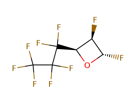 Molecular Structure of 74960-18-2 (r-2-heptafluoro-n-propyl-c-3,t-4-difluoro-oxetan)