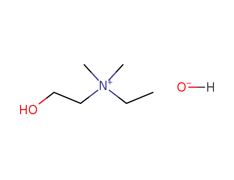 Molecular Structure of 76290-84-1 (ethyl-(2-hydroxy-ethyl)-dimethyl-ammonium; hydroxide)