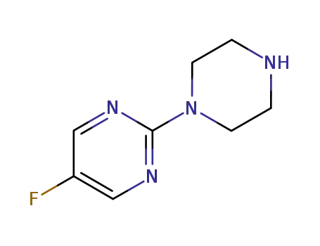 Molecular Structure of 87789-49-9 (Pyrimidine, 5-fluoro-2-(1-piperazinyl)- (9CI))