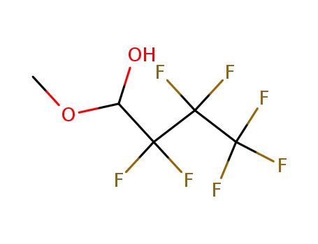 Molecular Structure of 377-52-6 (1<i>H</i>-heptafluoro-1-methoxy-butan-1-ol)