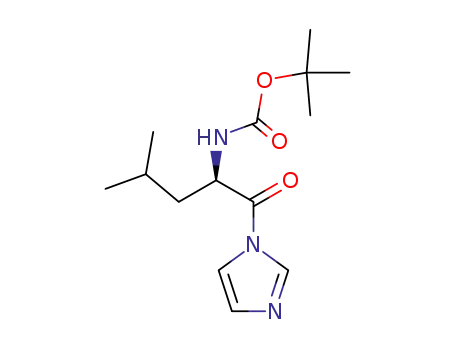 Molecular Structure of 54430-65-8 ([(R)-1-(Imidazole-1-carbonyl)-3-methyl-butyl]-carbamic acid tert-butyl ester)