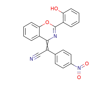 Molecular Structure of 90681-68-8 (<2-(2-Hydroxyphenyl)-1,3-benzoxazin-4-yliden>-4-nitrophenylacetonitril)