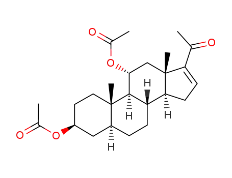 Molecular Structure of 28507-80-4 (3β,11α-diacetoxy-5α-pregn-16-en-20-one)