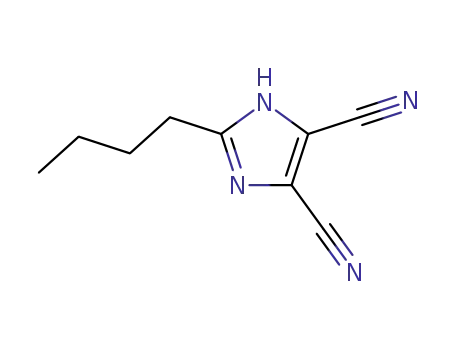 Molecular Structure of 114772-25-7 (2-BUTYL-1H-IMIDAZOLE-4,5-DICARBONITRILE)